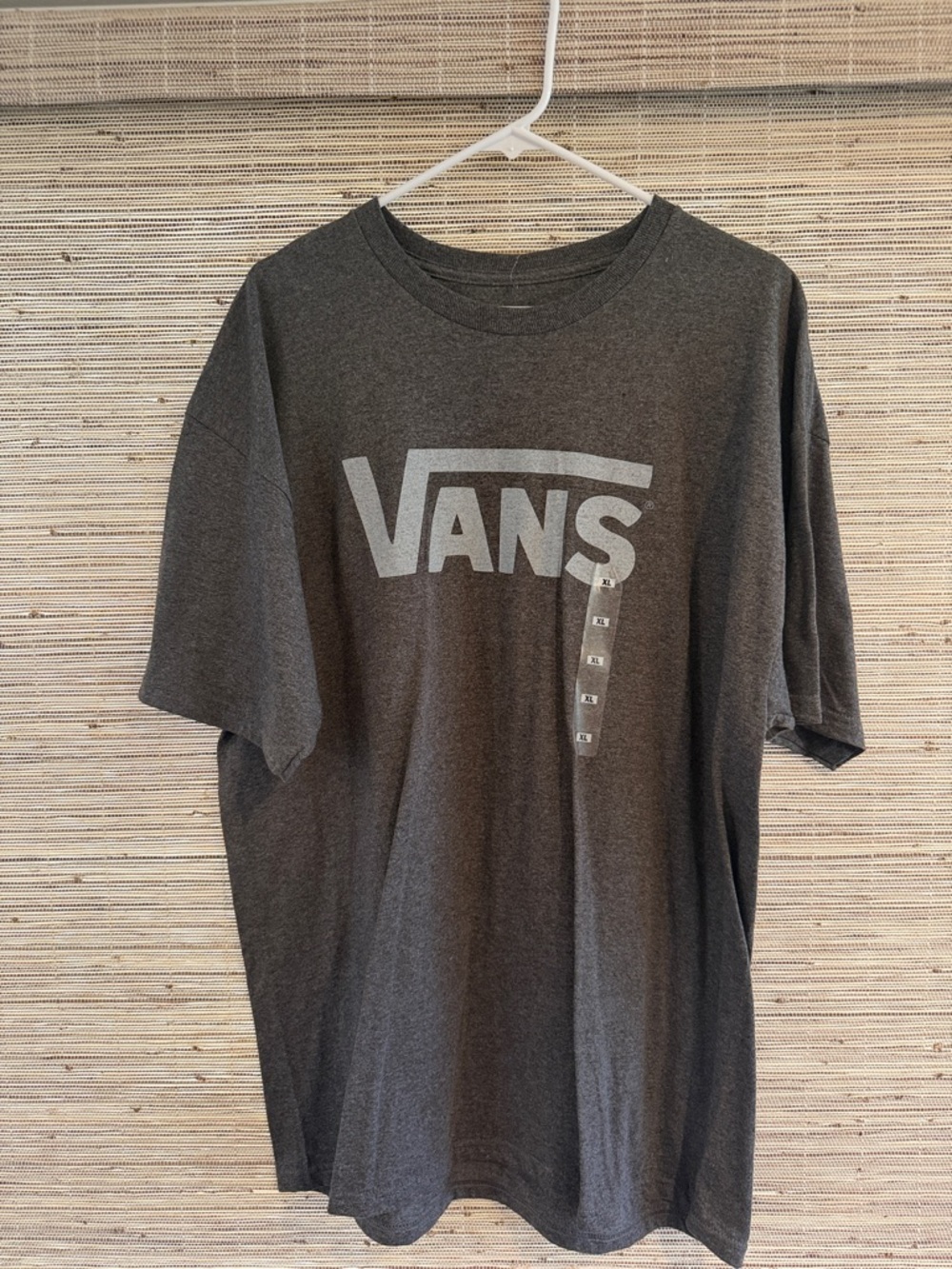 NEW Vans Men's Dark Gray Logo Short Sleeve Tee